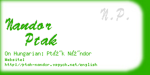 nandor ptak business card